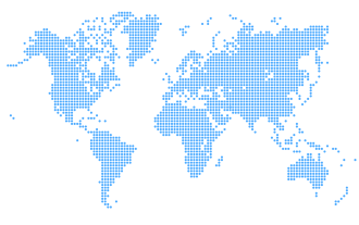 World map with highlighted global activity points
